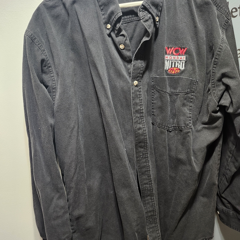 WCW Monday Nitro Black Button-Down Shirt